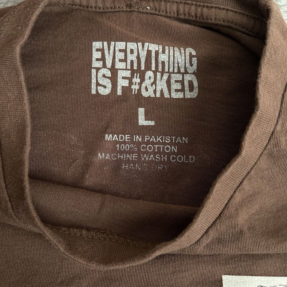 Everything Is Fcked Mens Large Long Sleeve Pullover Shirt Transportation Truckin - Picture 2 of 15